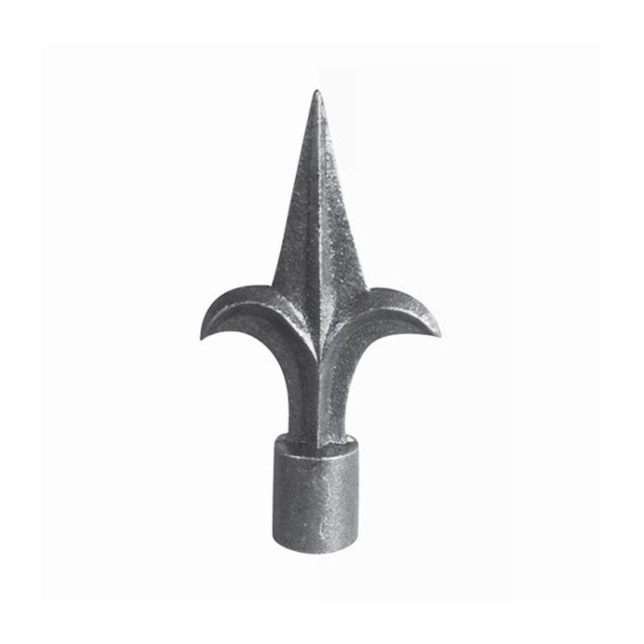Pointe de lance fleur de lys en fonte 120mm alésage rond ø16mm