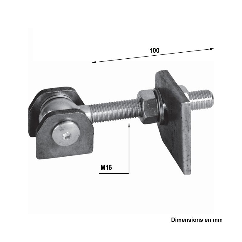 Gonds à souder réglables ouvertures à 180° axes M16, M20 ou M24