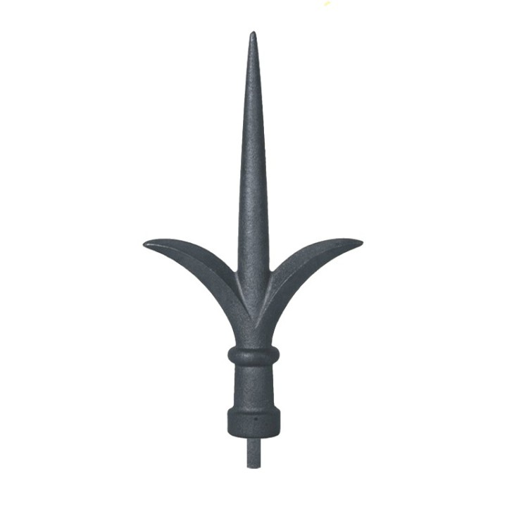Pointe de lance fleur de lys fonte 290mm insert acier base ø25mm
