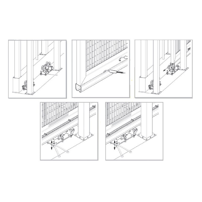 lot pièces portails autoportants cantilever sur chariots 5 à 9m