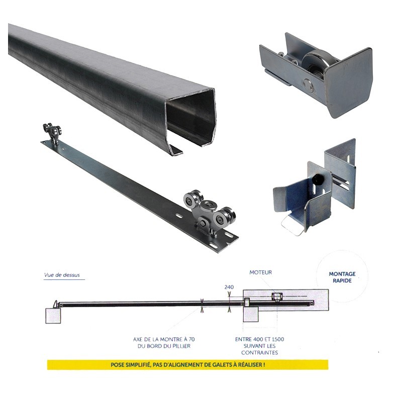 lot pièces portails autoportants cantilever sur plaque 5m à 400kg