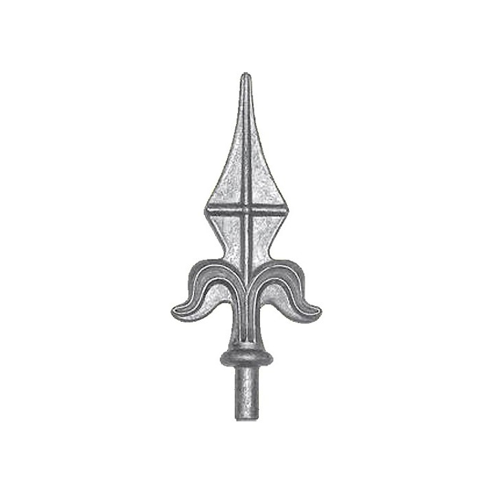 Pointe de lance fleur de lys aluminium avec embout ø12 et ø16mm