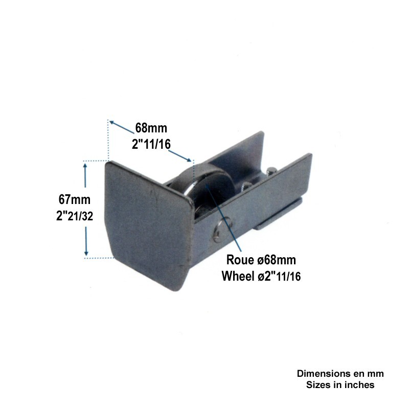 Guide de fin d'ouverture pour rail cantilever de portail autoportant