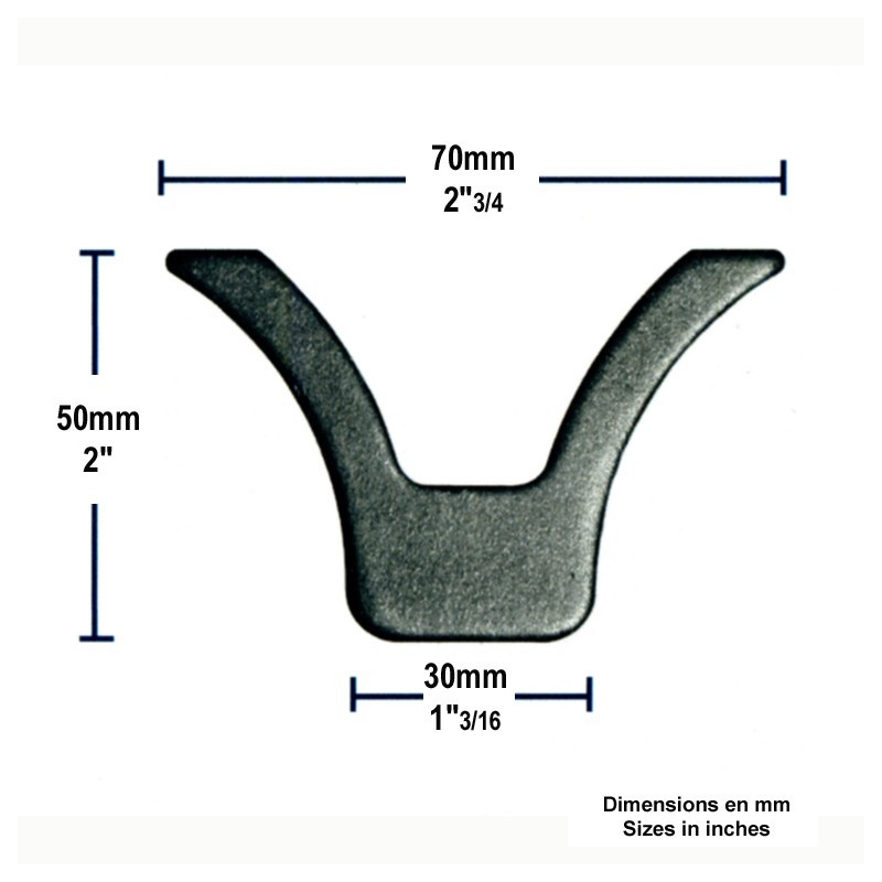 Pattes de fixation en acier pour festonnages décoratifs portails