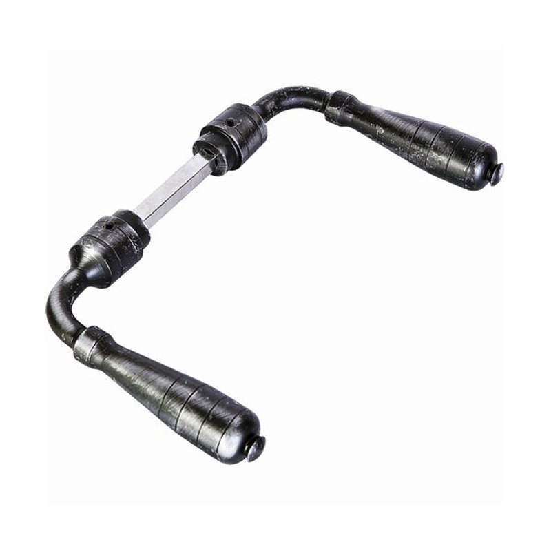 Béquilles acier forgé brut poli avec un carré de 8x8mm bras 140mm