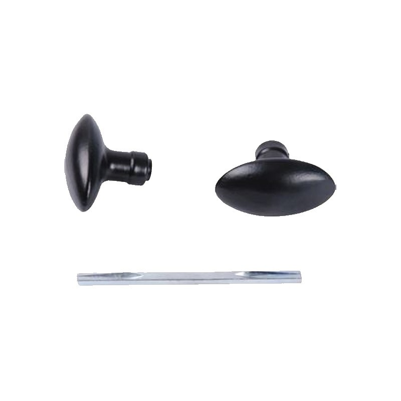 Boutons de porte aluminium noire en carré de 6x6mm longueur 100