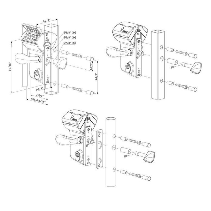 Serrures Locinox code mécanique pour portail coulissants 60à80mm