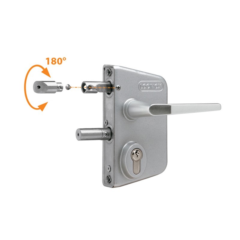 Serrures Locinox style industriel pour portail à battants 60 à 80mm