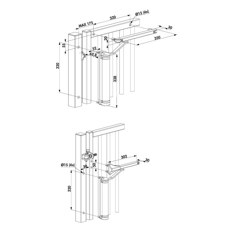 Ferme porte compact hydraulique Locinox pour vantaux 75kg maxi