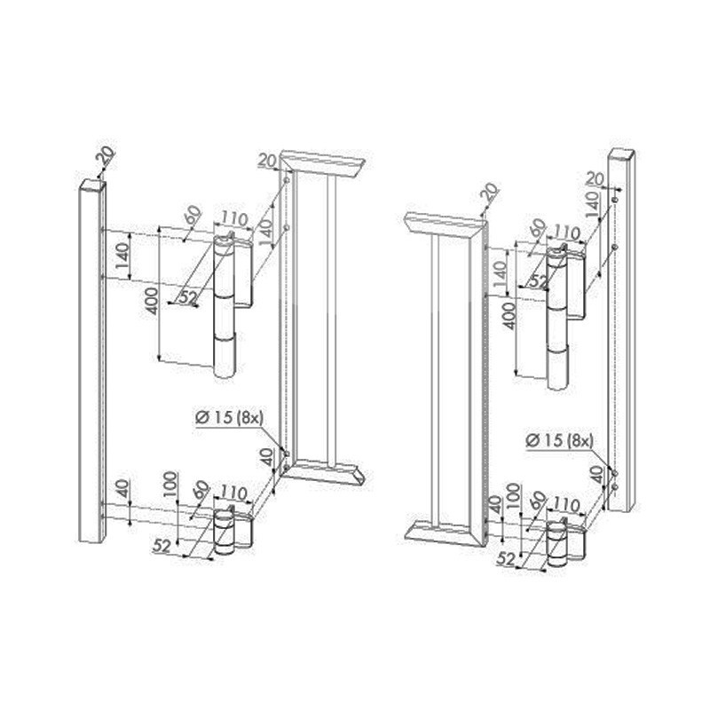 Charnières hydraulique Locinox Mammoth pour les grandes portes