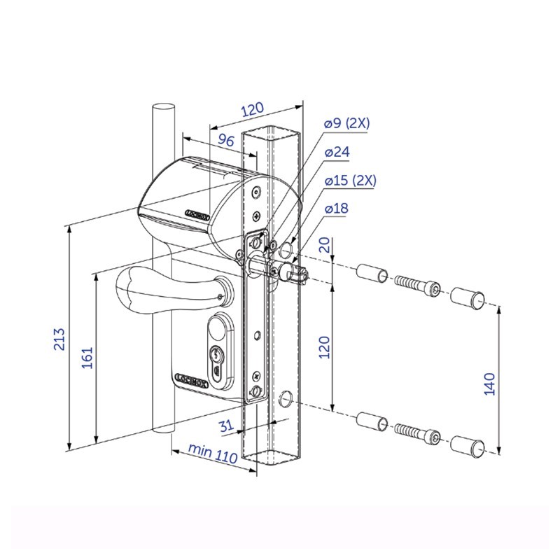 Serrure Locinox à codes électroniques mécanismes en acier inox
