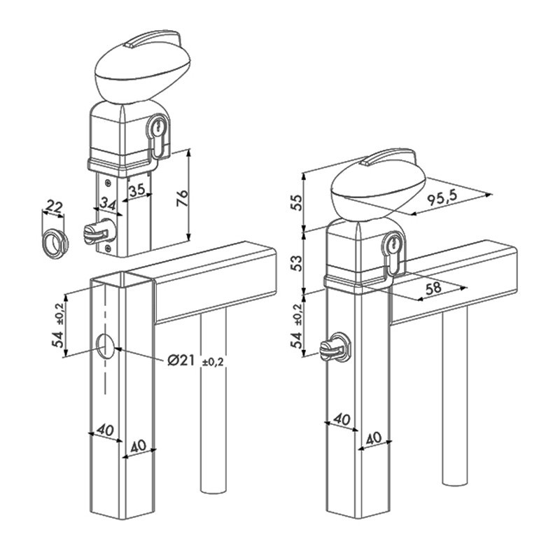 Serrure de sécurité pour portillons de piscines avec mécanisme inox