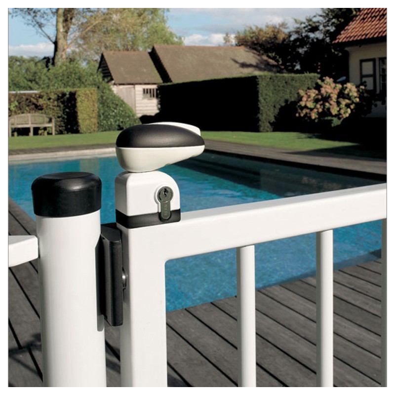 Serrure de sécurité pour portillons de piscines avec mécanisme inox