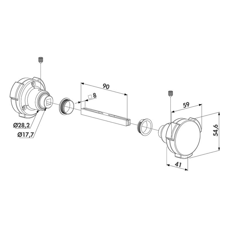 Bouton de porte de sécurité pour piscines Locinox pour serrure