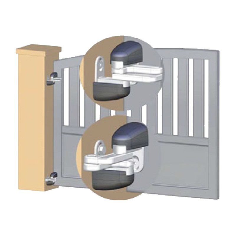 Gonds modulo compensateurs de pente en acier inox avec caches
