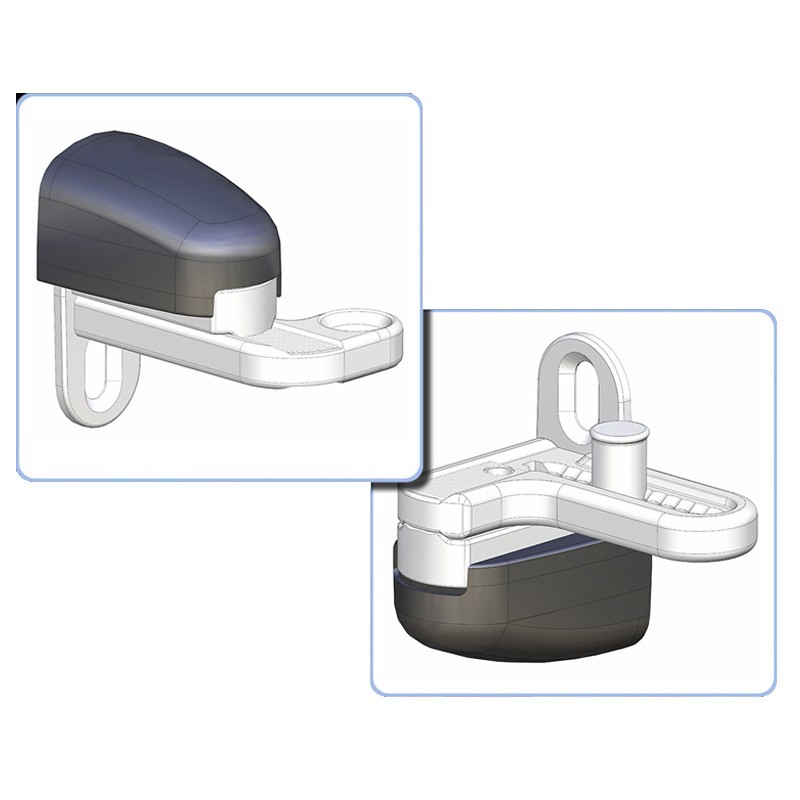 Gonds modulo compensateurs de pente en acier inox avec caches
