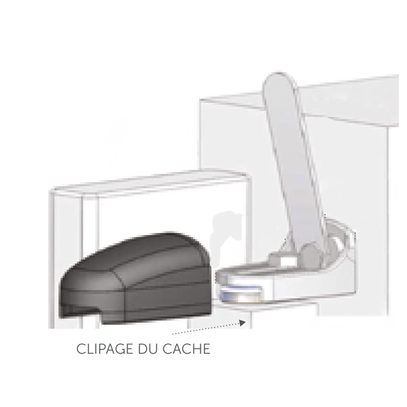 Caches plastique pour coiffer les gonds modulo de portails légers
