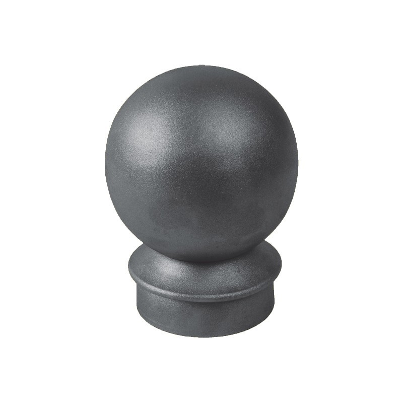 Boules en acier avec collerette pour potelets urbains de Ø76mm ext