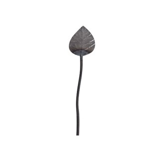 Feuille isolée montée sur tuge en acier forgé épaisseur 2mm déco