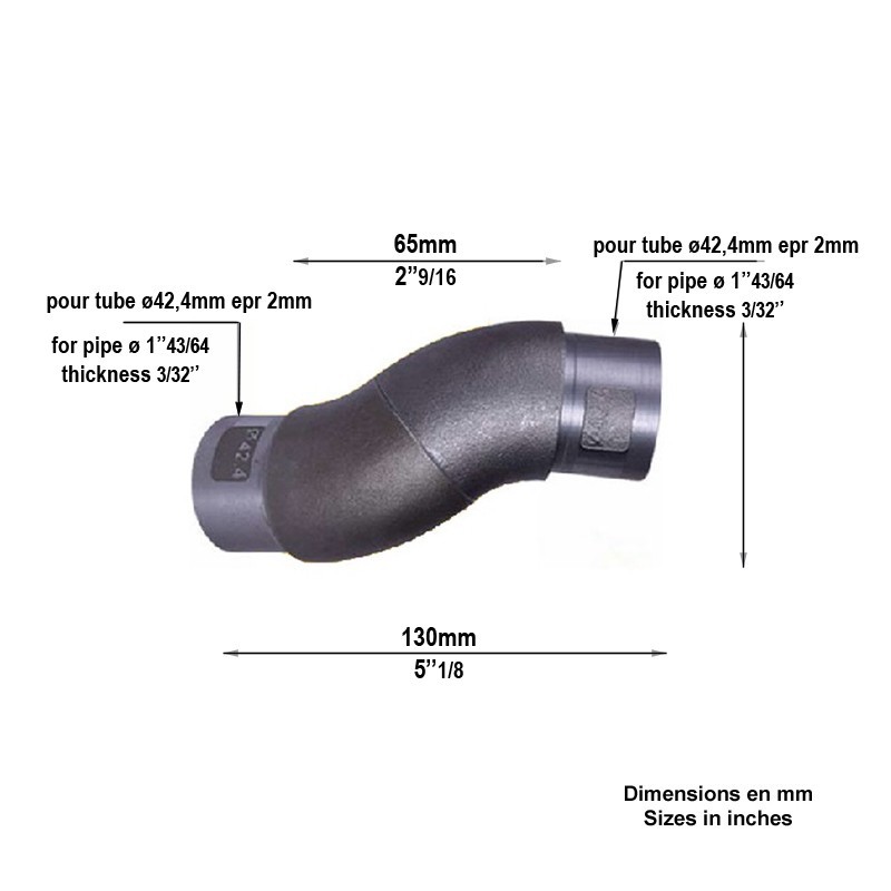 connecteurs réglables pour tubes acier Ø42,4mm épr 2mm ou 2,5mm