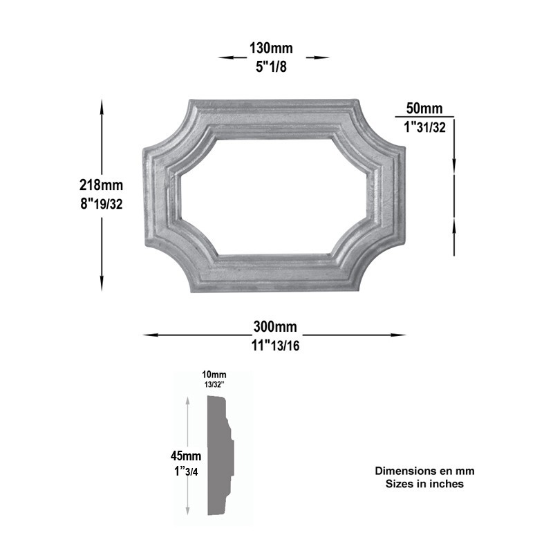 cadres en moulures d'applique aluminium pour portillons vérandas