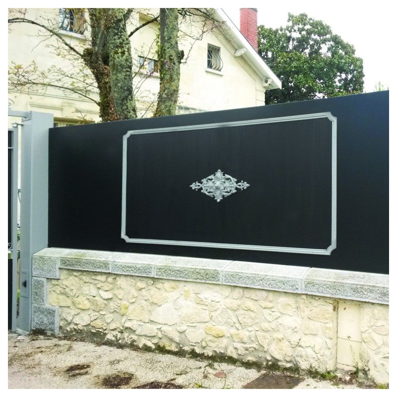 moulure d'applique en aluminium avec son décor d'angle 45x10mm