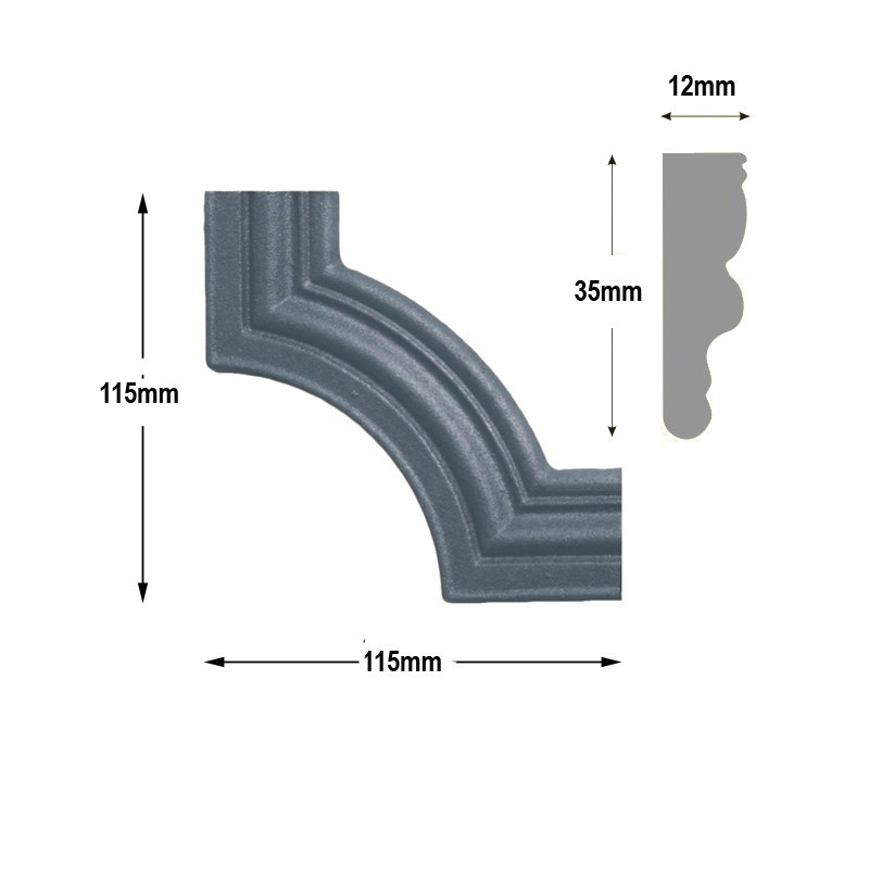 Décors d'angles moulurés pour soubassements de portails vérandas