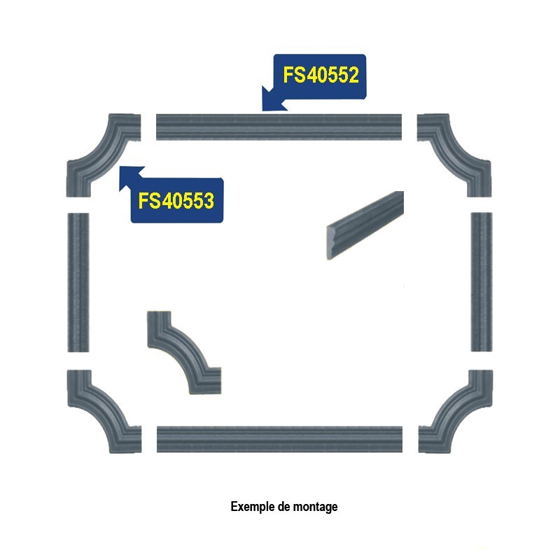 Décors d'angles moulurés pour soubassements de portails vérandas