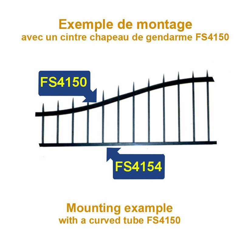 lisse basse de portail ou clôture 40x30mm percée de 14 trous Ø17mm
