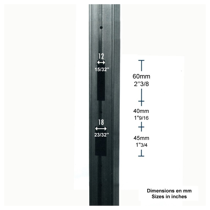 Tubes acier pré-usinés pour recevoir des serrures ou leurs gâches