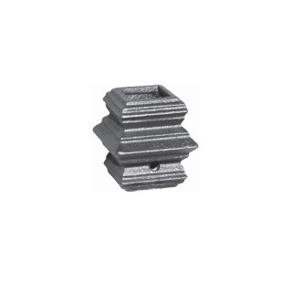 Garnitures carrées en fonte vis M5 pour carrés 14x14 à 20x20mm