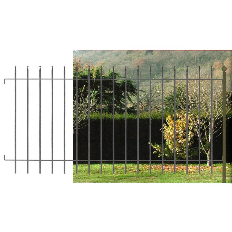 Clôture en fer forgé Easy 6 de la gamme Linéar - 600mm x 1970mm