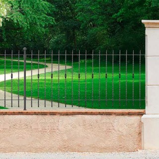 Clôture en fer forgé Bologna gamme Linéar haut. 930mm à 1430mm