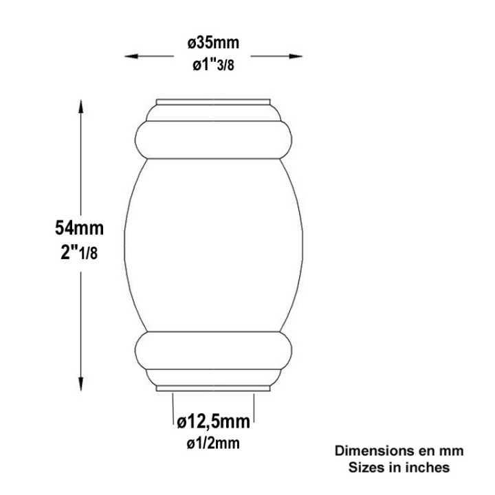 Manchons épais en acier tourné à souder Hauteur 54mm ø12 à 16mm