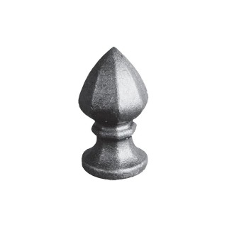 Pommeau à facettes hautes en acier hauteur 90mm base ø50mm