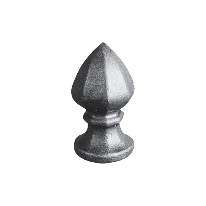 Pommeau à facettes hautes en acier hauteur 90mm base ø50mm