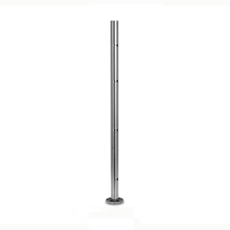 Poteaux ronds ou carrés inox avec platines pour verres et cables