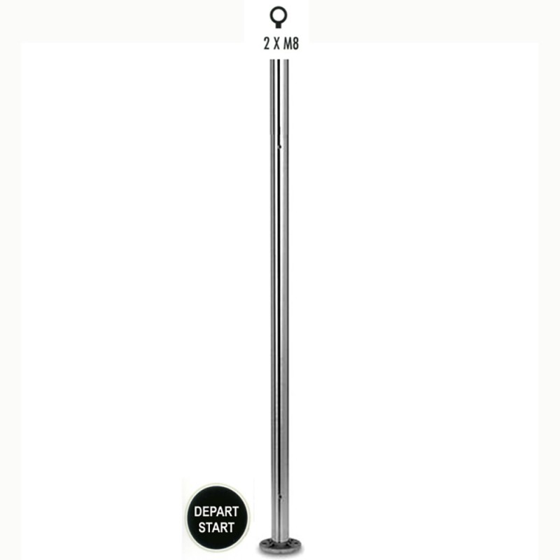 Poteaux ronds ou carrés inox avec platines pour montage des verres