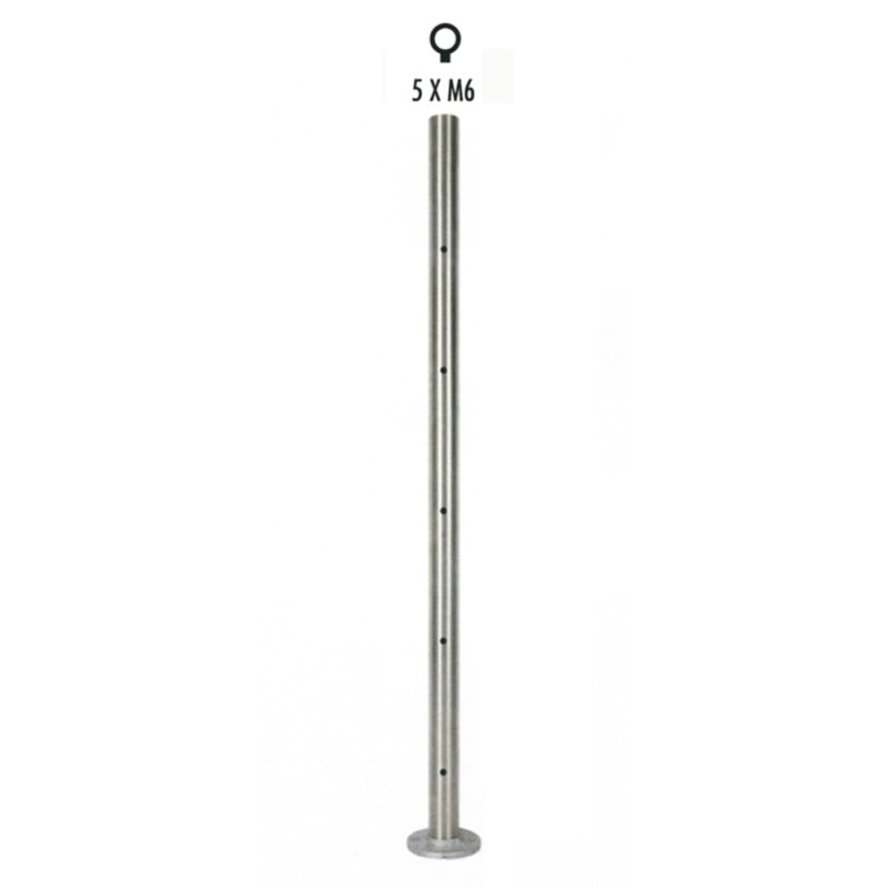 Poteaux ronds ou carrés inox avec platines pour montage applique