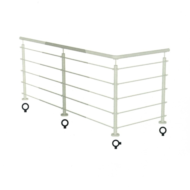 Poteaux ronds ou carrés inox avec platines pour montage applique
