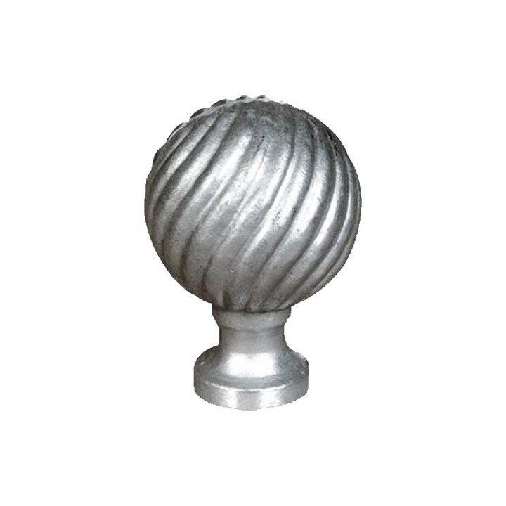 Boule ronde pommeau en aluminium pour poteau hauteur 125mm