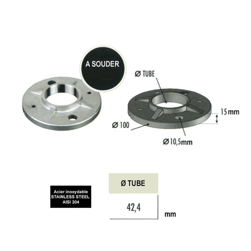 Embases de fixation, platines à souder en acier inoxydable 304/316