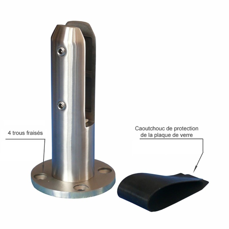 Pinces au sol spigots pour verres 12mm à 17,52mm AISI 304 et 316