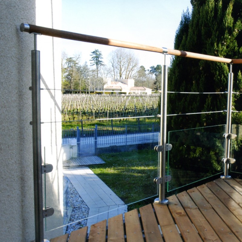 Pinces à verres epr 8 à 12,76mm pour poteaux ronds, plats ou carrés