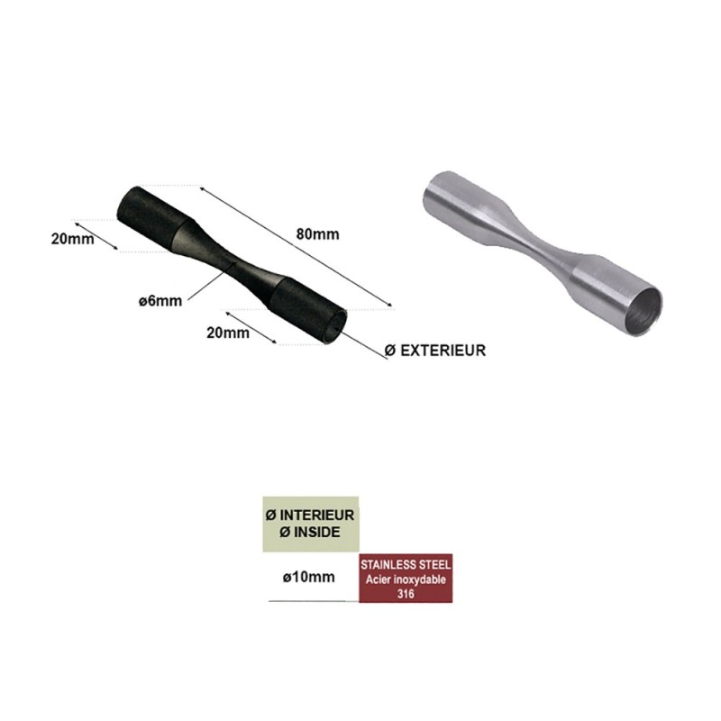 Raccords flexibles pour ronds Ø10mm ou Ø12mm en inox 316