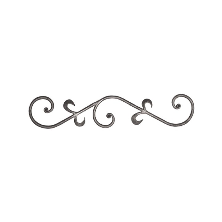 Panneau décoratif balustre en acier forgé grenaillé 650mmx130mm