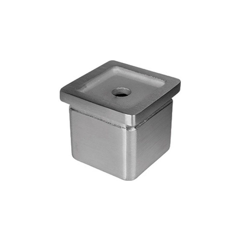 Support de main courante 40x40mm pour poteau 40x40x2mm inox