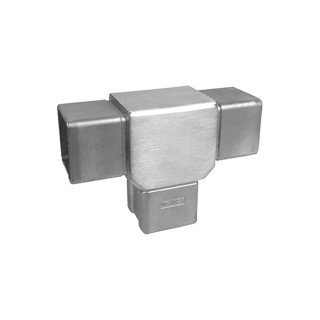 Connecteur en té en acier inox 316 pour tubes carrés de 40x40x2mm