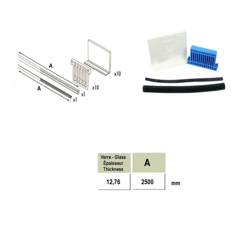 accessoires pour mise en place des verres dans les profils aluminium
