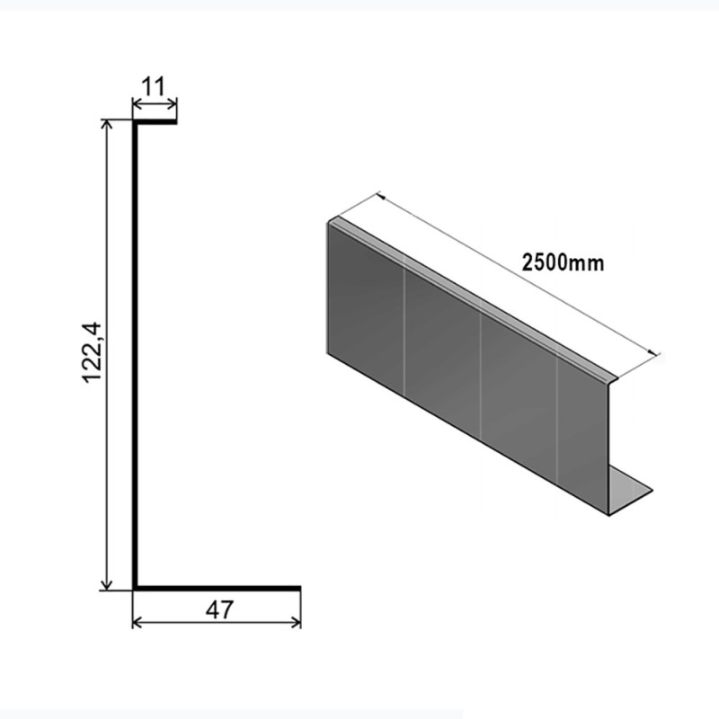 Revêtement frontal pour profil de garde-corps fixation à l'anglaise